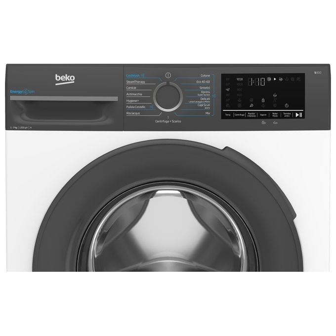 Beko BMEUWSU4721A EnergySpin Lavatrice Frontale Slim 7 Kg 1200 rpm Classe A SteamCure Inverter (85x60x50 cm) colore Bianco