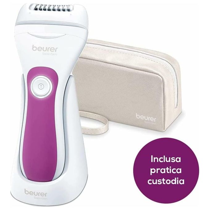 Beurer 57614 Epilatore HL 76 2 in 1 Wet and Dry con 42 pinzette e 2 velocita' colore Bianco Rosa