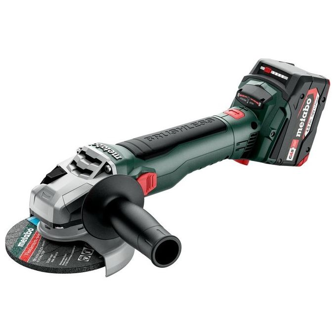 Metabo 613052840 W 18 LT BL 11-125 Smerigliatrice Angolare a Batteria 125 mm 18V Brushless 10000 rpm 1.8 Kg colore Nero Verde