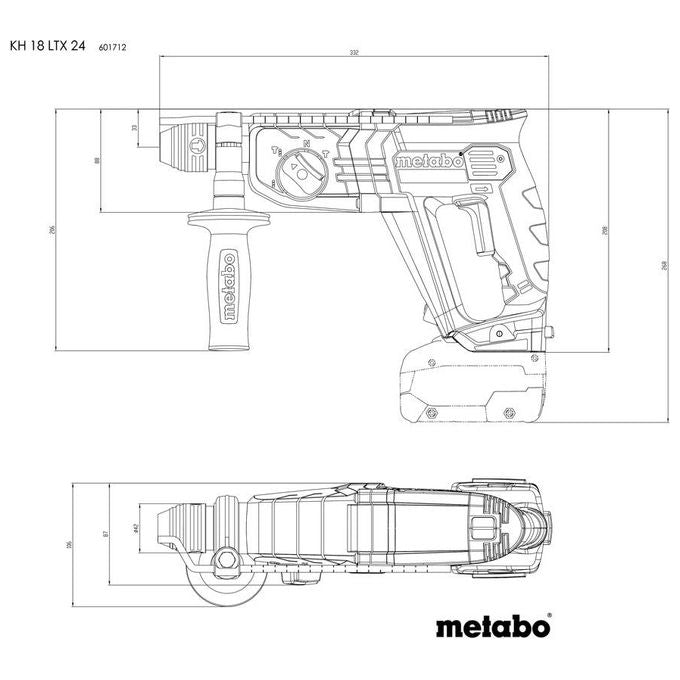 Metabo KH 18 LTX 24 Tassellatore a Batteria SDS-plus 18V 2.1J 1400 rpm colore Nero