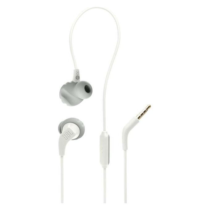 JBL JBLENDURRUN2WHT Endurance Run 2 Auricolari Sportivi In-Ear Cablati IPX5 Microfono In Linea FlipHook colore Bianco