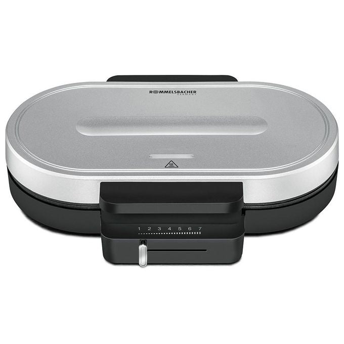 Rommelsbacher WA1250 Piastra per Waffle 2 Cialde Cuore 16 cm 1250 W Rivestimento Antiaderente Regolazione Temperatura Colore Argento
