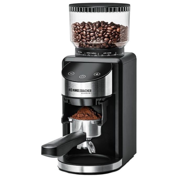 Rommelsbacher EKM 400 Macinacaffe' Elettrico Macine Coniche in Acciaio Inox 35 Livelli di Regolazione 200 W colore Nero Acciaio Inox