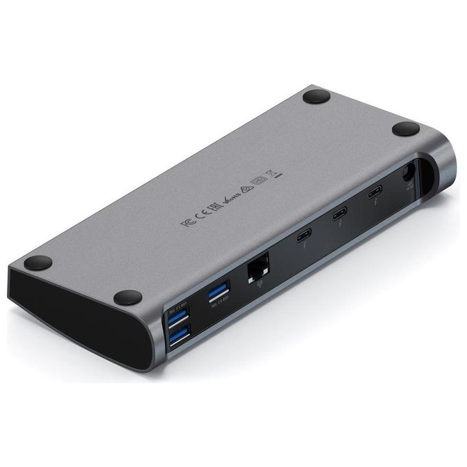 Satechi ST-UCT4DM Docking Station Thunderbolt 4 40Gbps 3x Thunderbolt 4 3x USB-A 3.2 Ethernet Gigabit SD UHS-II 96W colore Grigio Spaziale
