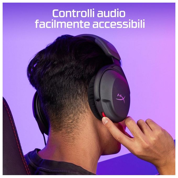 HyperX 683L9AA Cloud Stinger 2 Core Cuffie Gaming Cablate Jack 3.5mm Driver 40mm Microfono con Mute colore Nero