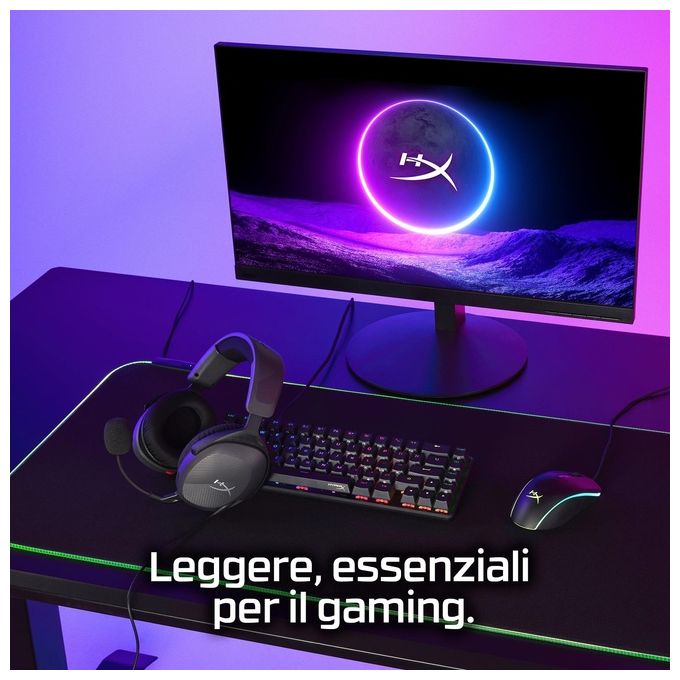 HyperX 683L9AA Cloud Stinger 2 Core Cuffie Gaming Cablate Jack 3.5mm Driver 40mm Microfono con Mute colore Nero