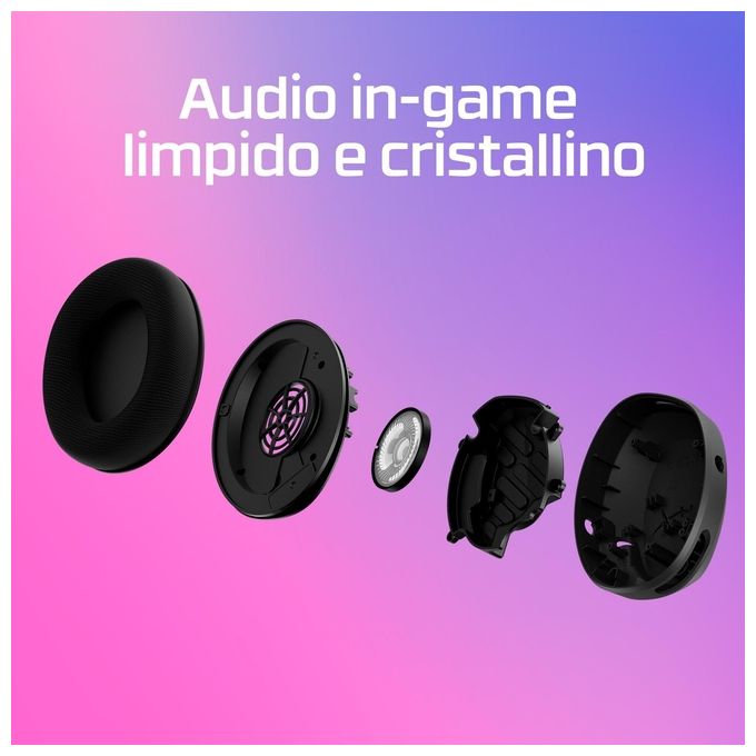 HyperX 683L9AA Cloud Stinger 2 Core Cuffie Gaming Cablate Jack 3.5mm Driver 40mm Microfono con Mute colore Nero