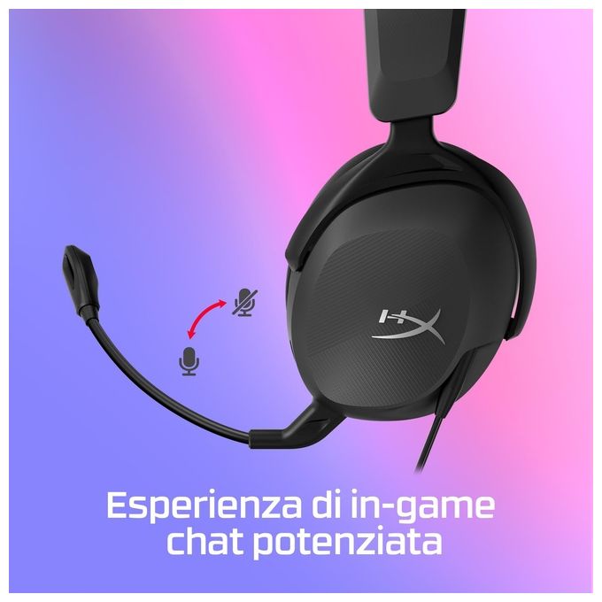 HyperX 683L9AA Cloud Stinger 2 Core Cuffie Gaming Cablate Jack 3.5mm Driver 40mm Microfono con Mute colore Nero