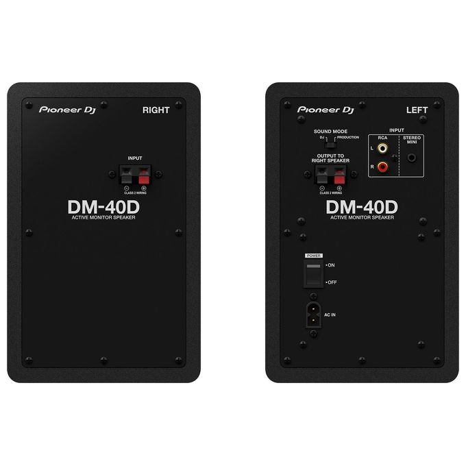 Pioneer DJ DM-40D Monitor da Studio Attivi Bass-Reflex 2 vie 2x19W Woofer 4'' Tweeter 3-4'' DSP Modalita' DJ Produzione colore Nero