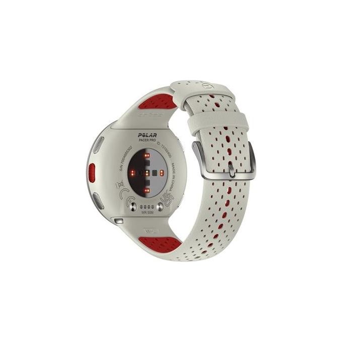 Polar 900102180 Pacer Pro Smartwatch Sportivo GPS MIP 1.2'' Cardiofrequenzimetro Barometro Multisport colore Bianco