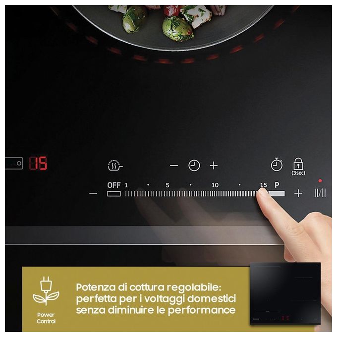 Samsung NZ64B5045GK Piano cottura a induzione 60cm 4 zone Flex Zone Slim Fit Wi-Fi colore Nero