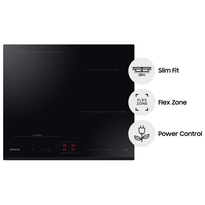 Samsung NZ64B5045GK Piano cottura a induzione 60cm 4 zone Flex Zone Slim Fit Wi-Fi colore Nero
