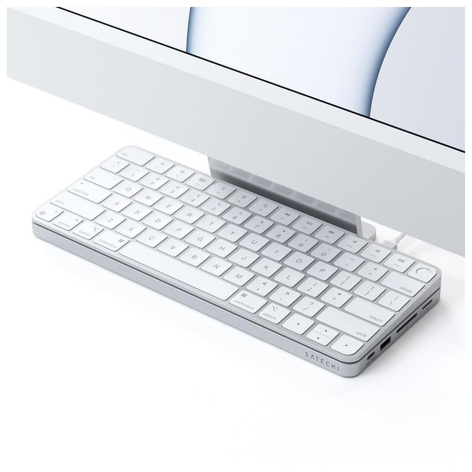 Satechi ST-UCISDS Hub USB-C Slim Dock per iMac 24'' Slot SSD M.2 NVMe SATA Lettore SD MicroSD colore Argento