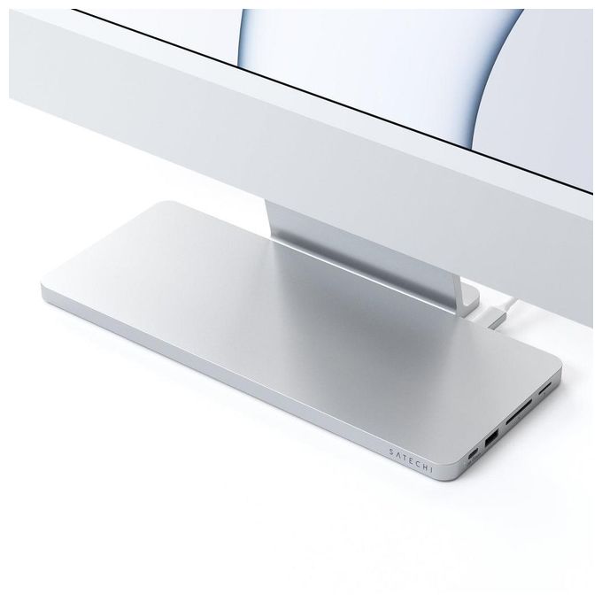 Satechi ST-UCISDS Hub USB-C Slim Dock per iMac 24'' Slot SSD M.2 NVMe SATA Lettore SD MicroSD colore Argento