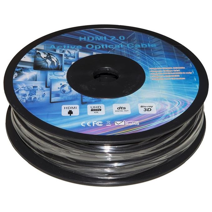 Link LKCHD10F Cavo HDMI 2.0 AOC Fibra Ottica Ibrido 4K 60Hz 4:4:4 18Gbps HDCP ARC EDID Plug and Play 10 m colore Nero