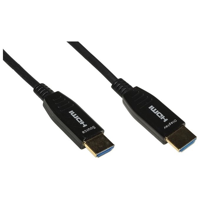Link LKCHD10F Cavo HDMI 2.0 AOC Fibra Ottica Ibrido 4K 60Hz 4:4:4 18Gbps HDCP ARC EDID Plug and Play 10 m colore Nero