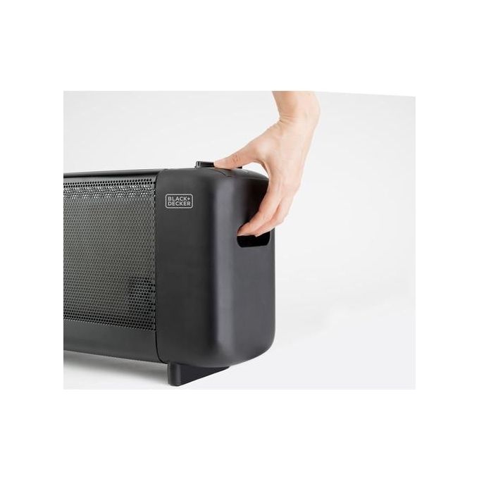 BLACK+DECKER ES9350080B Radiatore di Mica 1500 W 2 Livelli di Potenza Termostato Regolabile Protezione Surriscaldamento Maniglia Integrata colore Nero