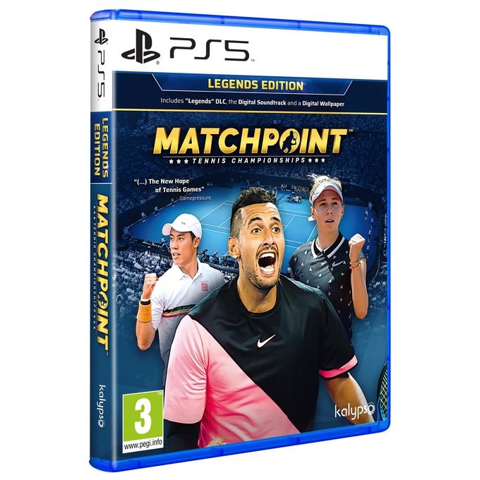 Kalypso LEGENDS EDITION Matchpoint - Tennis Championship PlayStation 5 Edizione Legends con Nick Kyrgios Kei Nishikori Amanda Anisimova UNIQLO HEAD colore Nero