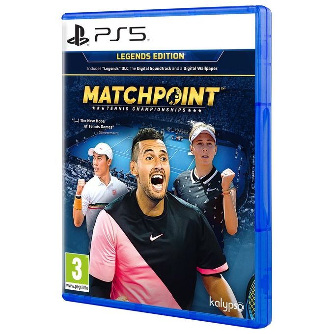 Kalypso LEGENDS EDITION Matchpoint - Tennis Championship PlayStation 5 Edizione Legends con Nick Kyrgios Kei Nishikori Amanda Anisimova UNIQLO HEAD colore Nero