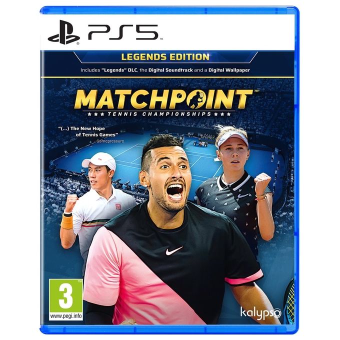 Kalypso LEGENDS EDITION Matchpoint - Tennis Championship PlayStation 5 Edizione Legends con Nick Kyrgios Kei Nishikori Amanda Anisimova UNIQLO HEAD colore Nero