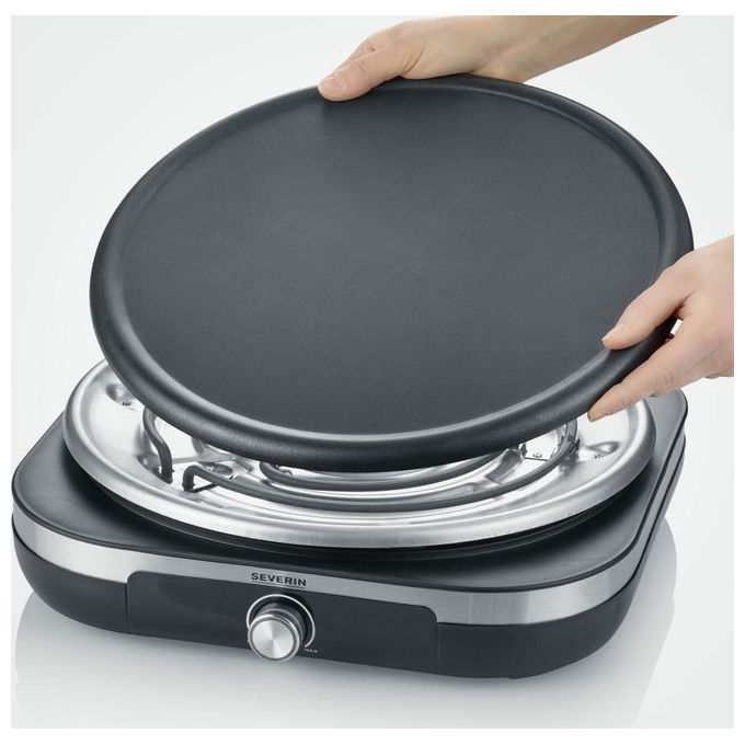 Severin 2199 Crepiera elettrica 38 cm 1500 W piastra antiaderente removibile colore Nero