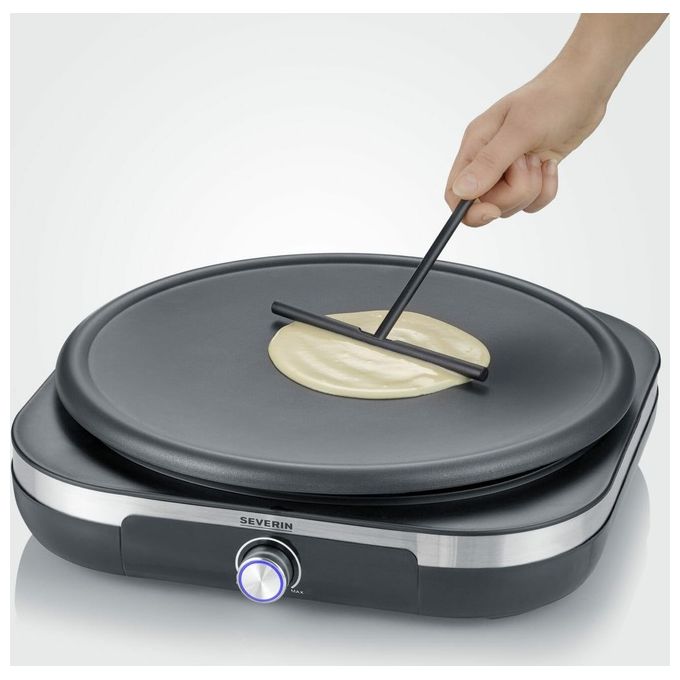 Severin 2199 Crepiera elettrica 38 cm 1500 W piastra antiaderente removibile colore Nero