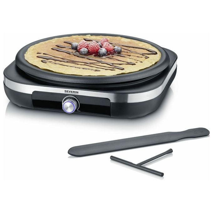 Severin 2199 Crepiera elettrica 38 cm 1500 W piastra antiaderente removibile colore Nero