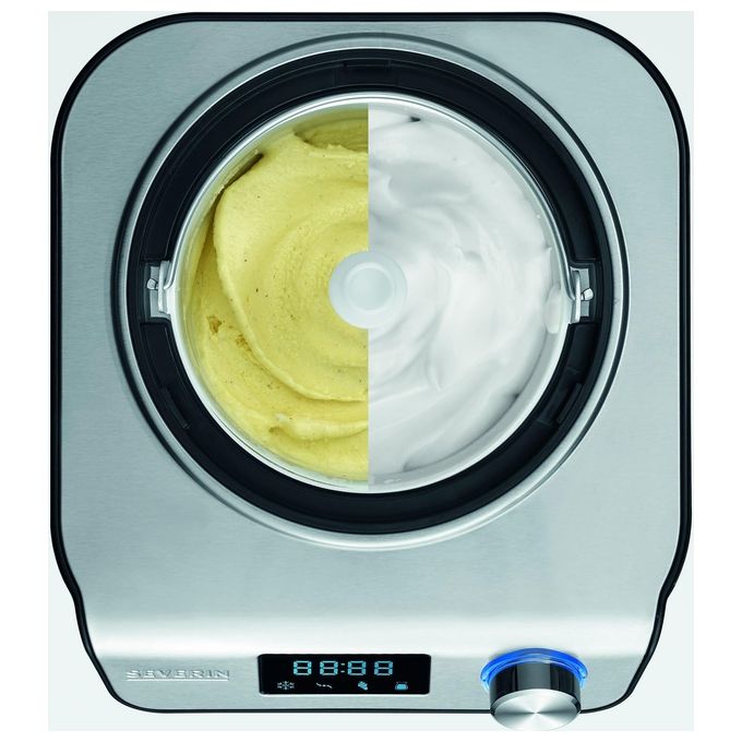Severin EZ 7407 Gelatiera Compressore 2in1 1,2 L 135 W con Display LED Timer Digitale e Funzione Keep-Cool colore Nero Acciaio Inox
