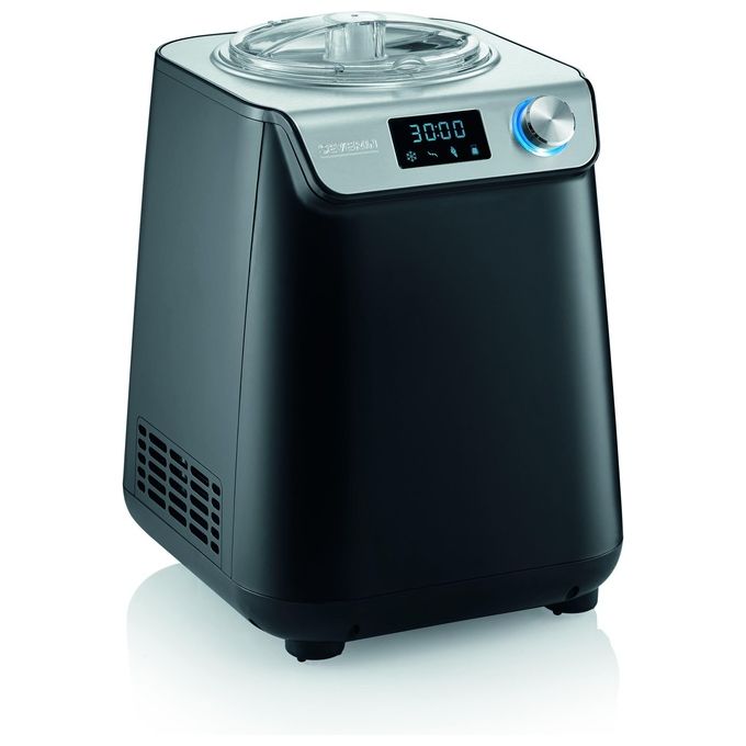 Severin EZ 7407 Gelatiera Compressore 2in1 1,2 L 135 W con Display LED Timer Digitale e Funzione Keep-Cool colore Nero Acciaio Inox