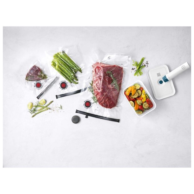 Zwilling 1022461 Fresh and Save Set Sottovuoto 7 pz Plastica senza BPA pompa automatica colore Blu