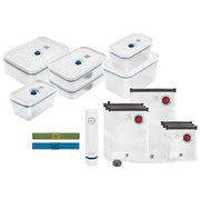 ZWILLING 1022488 Fresh and Save Set Sottovuoto per Alimenti 16 pezzi con Pompa Contenitori e Sacchetti colore Blu Bianco