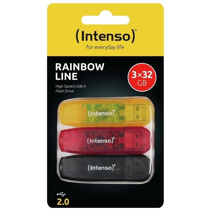 Intenso Rainbow Line Chiavetta Usb 32Gb 3 Pezzi Color