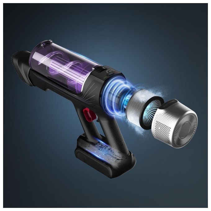 Rowenta RH2037WO X-Force Flex 9.60 Aspirapolvere a Bastone 2 in 1 Senza Sacchetto 100 AW 45 min autonomia 83 dB colore Nero Viola