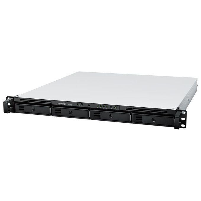 Synology RS822+ RackStation Server NAS 4 Bay Rack 1U AMD Ryzen V1500B 2GB DDR4 espandibile 32GB 4 porte Gigabit colore Grigio