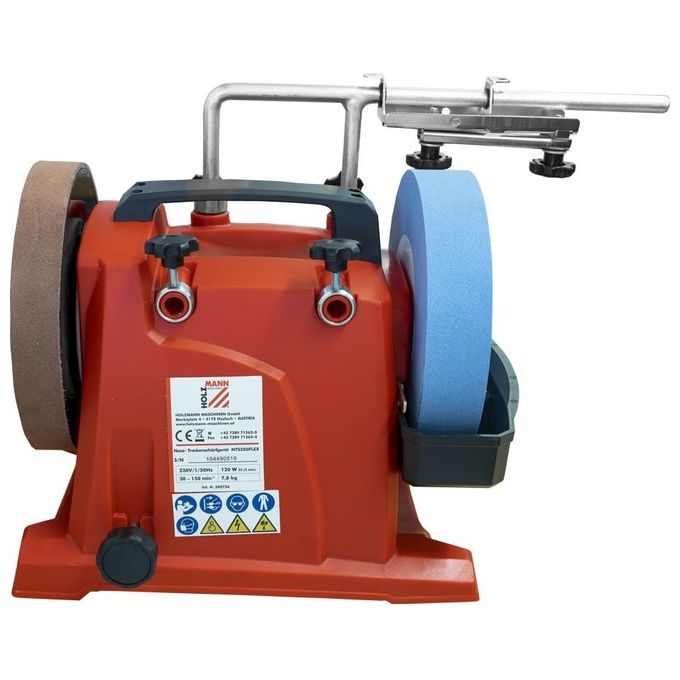 Holzmann NTS200FLEX Affilatrice a Umido e Secco 120W velocita' regolabile 30-150 rpm pietra Ø200mm 7.8 Kg colore Rosso