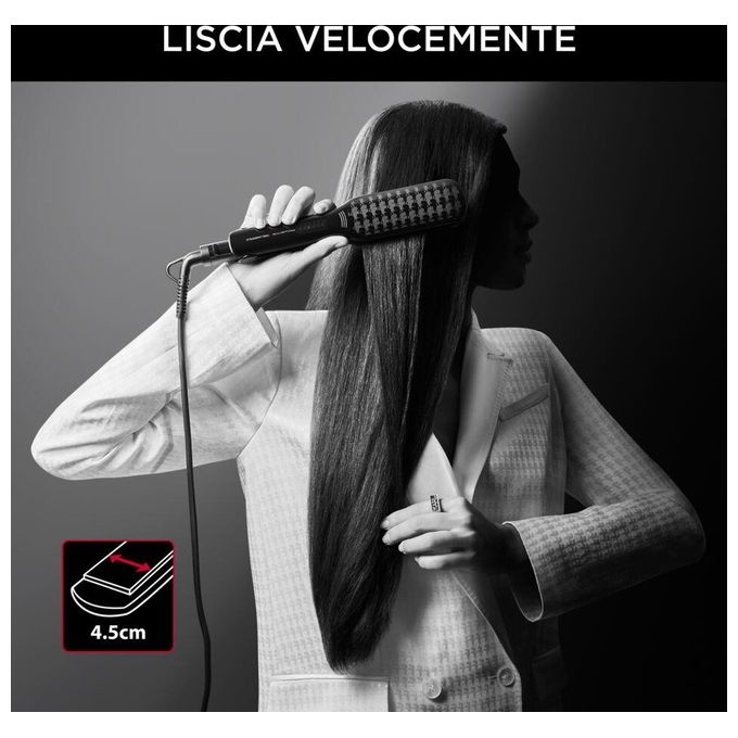 Rowenta SF411L Extra Liss Karl Lagerfeld Piastra per capelli 6 temperature 130-230°C riscaldamento 30s colore Nero