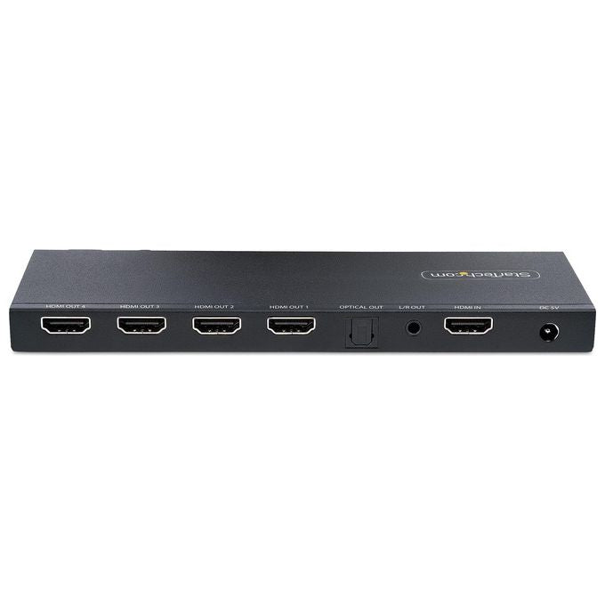 StarTech HDMI-SPLITTER-44K60S Splitter HDMI 4 Porte 4K 60Hz HDMI 2.0b Scaler Integrato Audio 7.1 3.5mm Ottico HDR colore Nero