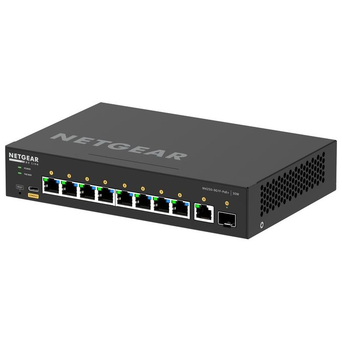NETGEAR GSM4210PD-100EUS M4250 Switch Gestito L2-L3 Gigabit Ethernet 8 Porte PoE+ Budget 110 W colore Nero