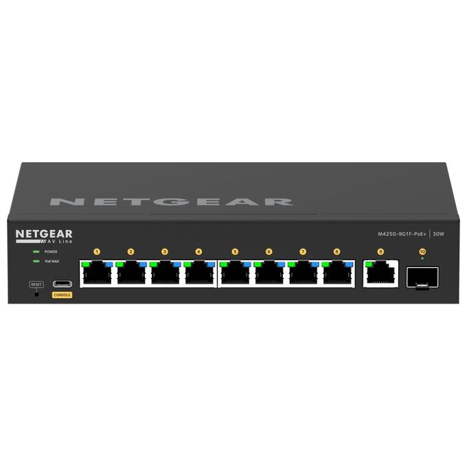 NETGEAR GSM4210PD-100EUS M4250 Switch Gestito L2-L3 Gigabit Ethernet 8 Porte PoE+ Budget 110 W colore Nero