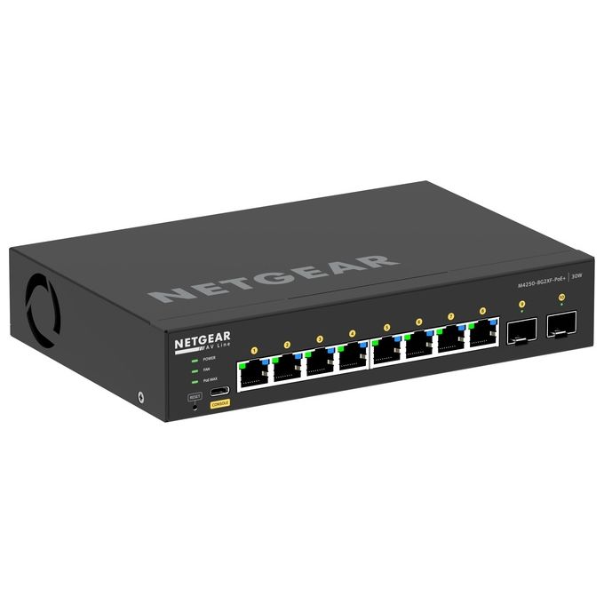 NETGEAR GSM4210PX-100EUS Switch Gestito L2-L3 8 Porte Gigabit Ethernet PoE+ 220W 2 Porte SFP+ colore Nero