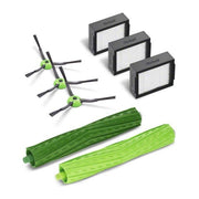 IRobot 4757966 Roomba Kit Accessori di Ricambio Serie e i j 3 Spazzole Laterali 3 Filtri High Efficiency 1 Set Lamelle in Gomma colore Nero Verde