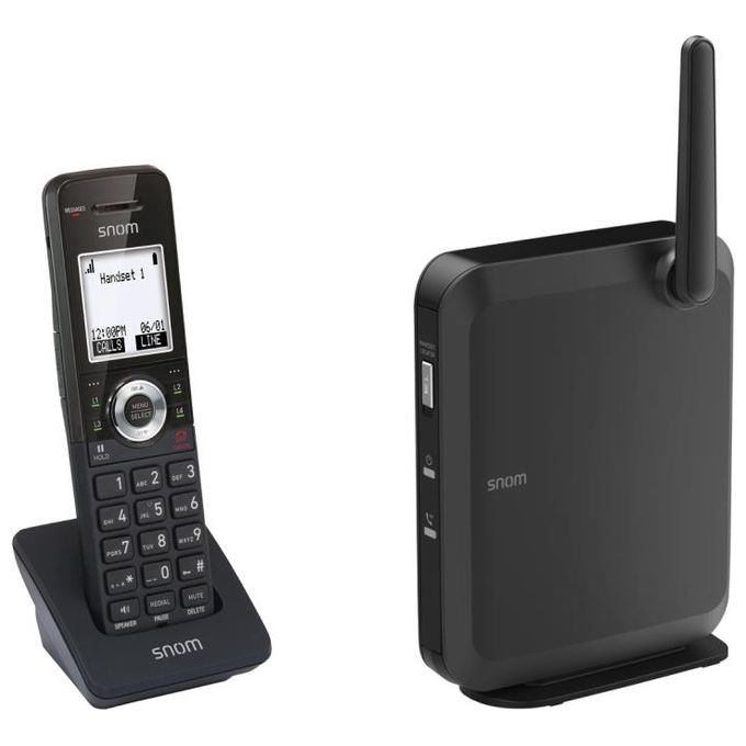 Snom 00004610 M110 SC DECT Bundle Telefono DECT con Vivavoce Identificatore di Chiamata Fino a 6 Chiamate Parallele Fino a 10 Cornette Wireless colore Nero