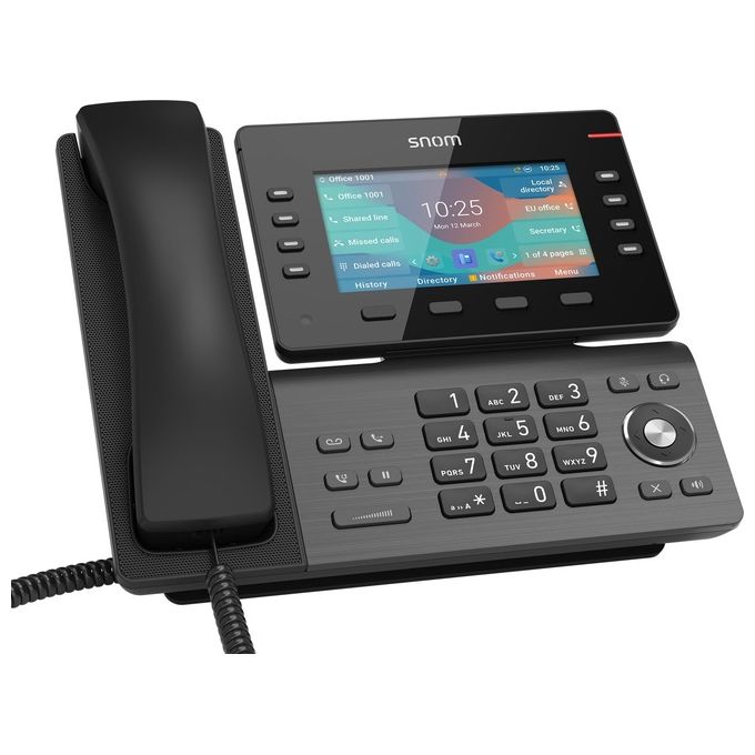 Snom 00004535 D862 Telefono IP con Display LCD 12,7 cm (5'') Risoluzione 1280 x 720 Pixel 8 Account VoIP PoE Gigabit Ethernet colore Nero