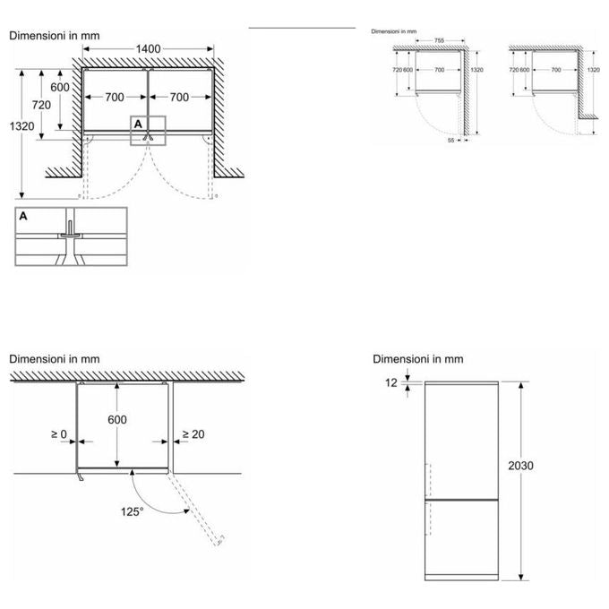 Bosch KGN49AICT Serie 6 Frigorifero Combinato 440 L 203 cm Classe C 35 dB No Frost VitaFresh colore Acciaio Inox