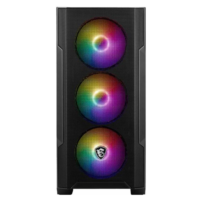 MSI MAG FORGE M100A Case Micro Tower Gaming Micro-ATX Mini-ITX Vetro Temprato RGB 4 Ventole 120 mm colore Nero Trasparente