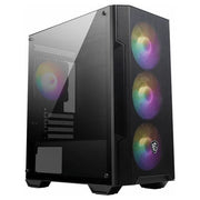 MSI MAG FORGE M100A Case Micro Tower Gaming Micro-ATX Mini-ITX Vetro Temprato RGB 4 Ventole 120 mm colore Nero Trasparente