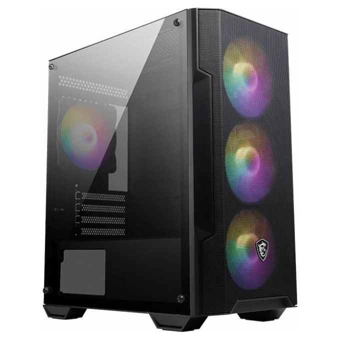 MSI MAG FORGE M100A Case Micro Tower Gaming Micro-ATX Mini-ITX Vetro Temprato RGB 4 Ventole 120 mm colore Nero Trasparente