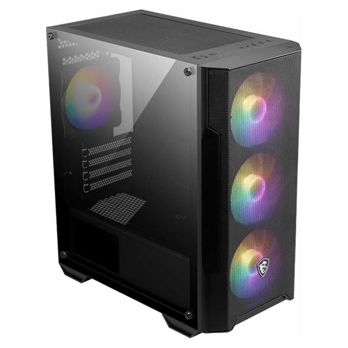 MSI MAG FORGE M100A Case Micro Tower Gaming Micro-ATX Mini-ITX Vetro Temprato RGB 4 Ventole 120 mm colore Nero Trasparente