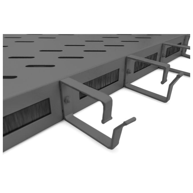 Digitus DN-97683 Mensola per Scaffale 1U Acciaio Portata 120 Kg con Gestione Cavi Anteriore colore Nero