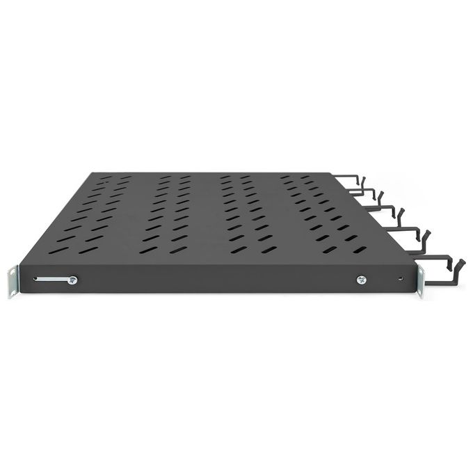 Digitus DN-97683 Mensola per Scaffale 1U Acciaio Portata 120 Kg con Gestione Cavi Anteriore colore Nero